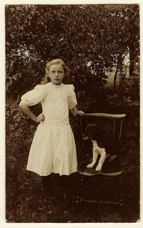 girl and dog
