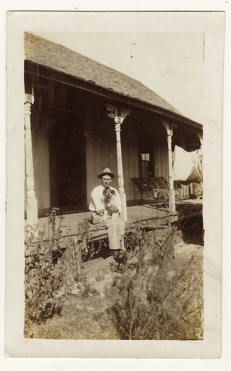 man on porch